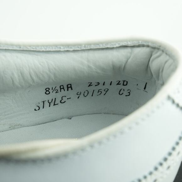 Vintage 80s FootJoy Golf Shoes Womens 8.5AA 90159 Classics White Made in USA - Picture 12 of 16